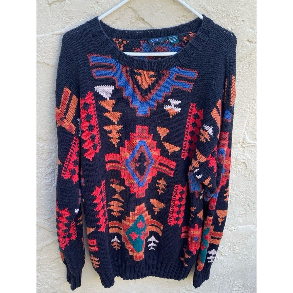 Vintage Hammacher Schlemmer sweater geometric southwest pattern large